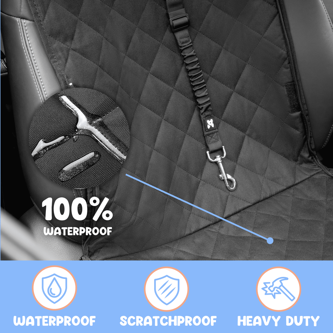 100% waterproof, scratchproof, heavy-duty dog car seat cover with leash clip attachment #drive-configuration_left-hand-drive